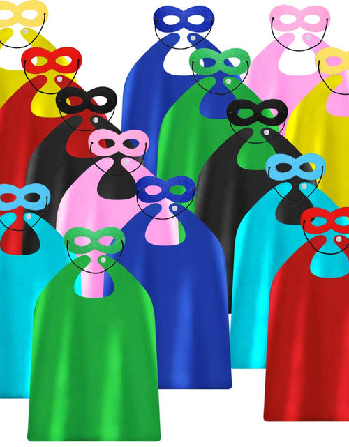Charger l'image dans la visionneuse de galerie, ADJOY Capes et Masques de Super-Héros pour Enfants pour Fête d'Anniversaire - Lot de 28 Pièces (14 Ensembles)
