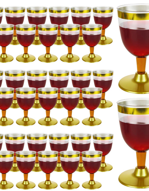 Cargar imagen en el visor de la galería, FVIEXE 100 Pack Plastic Wine Glasses 5 Oz Disposable Wine Glasses with Stem for Parties Weeding Birthday Clear Plastic Wine Glass Plastic Goblets Wine Cups
