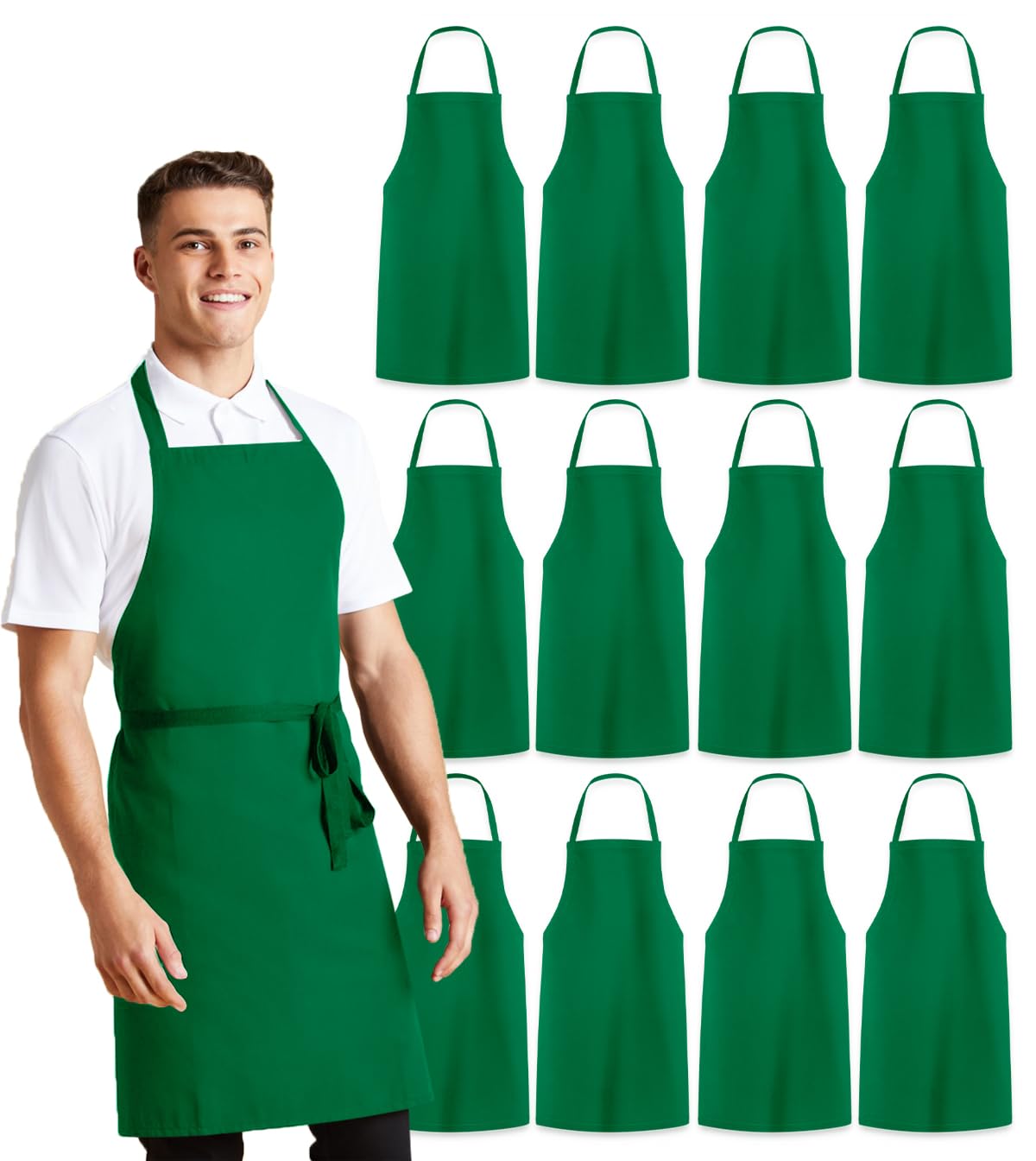 Delantales verdes para adultos Delantal verde para mujer Delantales de cocina para hombres Delantal de cocina para mujer Delantal de chef para hombres Delantal de barbacoa para hombres Delantales a granel Delantales de cocina a granel para mujeres