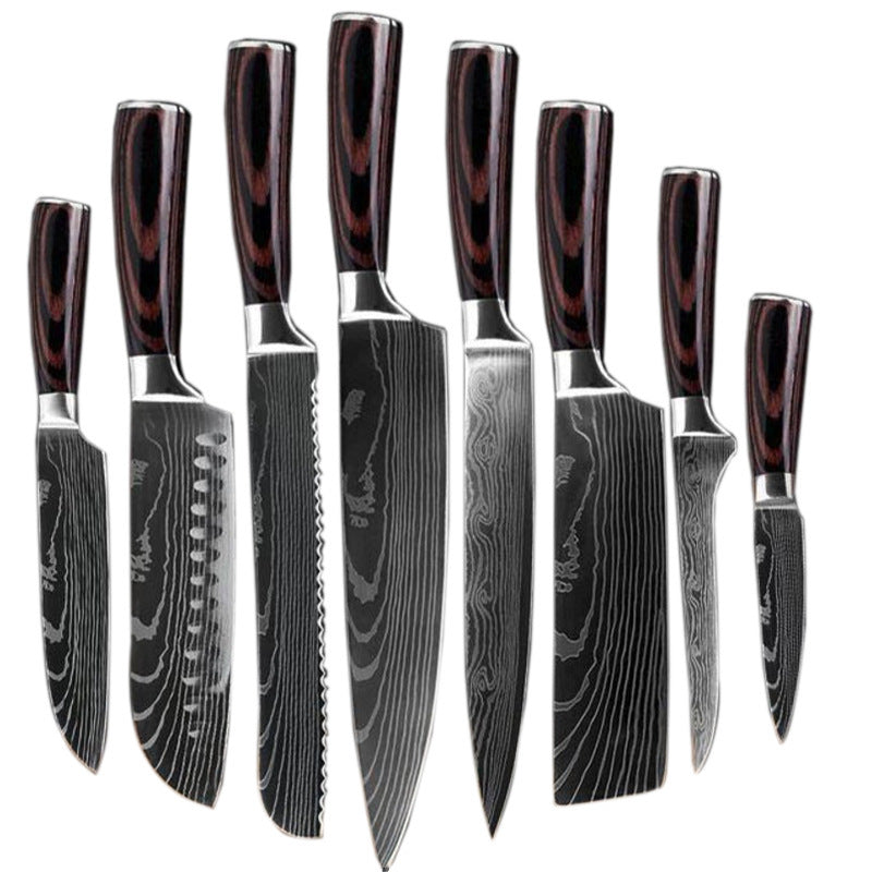 Juego de cuchillos con accesorios de cocina
