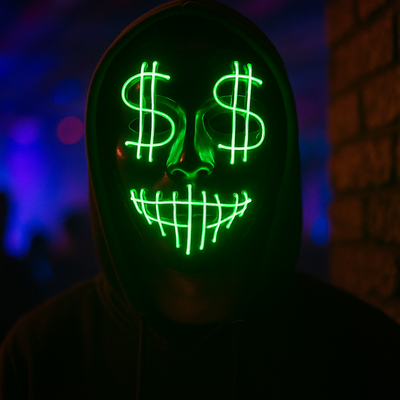 Máscara de fiesta de signo de dólar