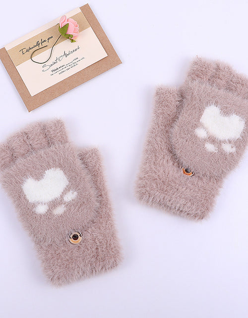 Charger l'image dans la visionneuse de galerie, Gants d'hiver tricotés patte de chat

