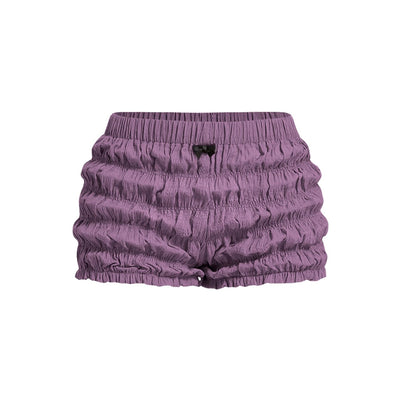SOLY HUX Womens Ruffle Shorts Y2k Lace Lolita Bloomer Shorts Elastic Waist Frill Bottoms Micro Shorts Plain Purple Large