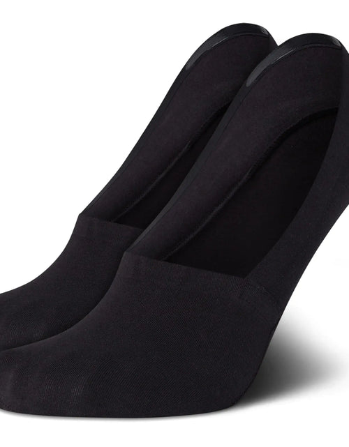 Load image into Gallery viewer, Cole Haan Mens Socks - Non-Slip Ultra Low Cut Liner Socks with Silicon Heel Grip (2 Pack) Size 7-12 All Black
