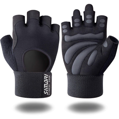 SIMARI Padded Workout Gloves for Men and Women Breathable Weight Lifting Gloves with Wrist Wraps Support Grip Full Palm Protection for Gym Training Cycling Weightlifting Exercise