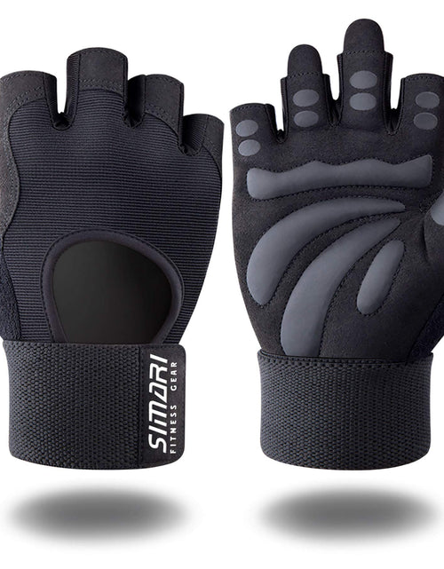 Load image into Gallery viewer, SIMARI Padded Workout Gloves for Men and Women Breathable Weight Lifting Gloves with Wrist Wraps Support Grip Full Palm Protection for Gym Training Cycling Weightlifting Exercise

