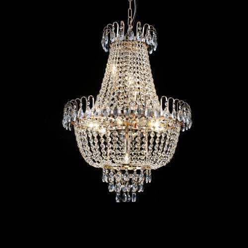 Cargar imagen en el visor de la galería, Golden Crystal Chandelier, Large Modern Luxury Chandelier, Suitable For Living Room, Dining Room, Bedroom, Hallway - No Bulb Unusable Platform - Temu
