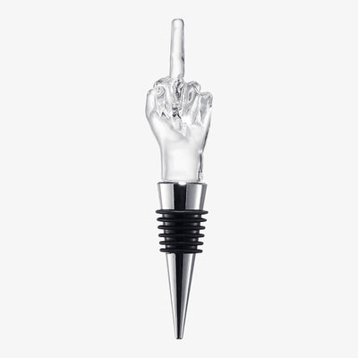 Unique Wine Bottle Stopper - Funny Wine Cork Beverage Bottle Sealer Middle Finger Shaped Gag Gift For Wine Connoisseur & Lover Reusable Glass Sealing Plug Silicone Bottle Cap For Him Her