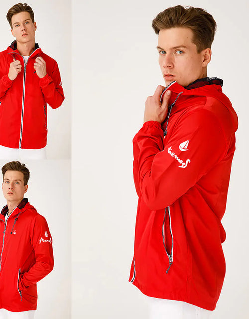 Load image into Gallery viewer, Anemoss Red Mens Rain Jacket
