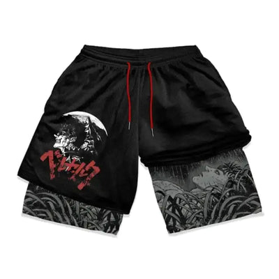 Anime Berserk 2-in-1 Men's Gym Shorts with 3D Print