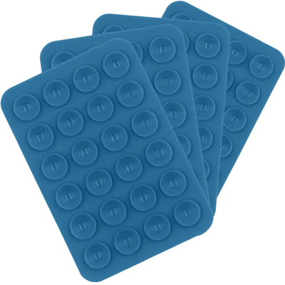 Keepzi 4 Pack Blue Adhesive Phone Holer for iPhone Suction Cup Phone Sticky Grip Suncker Mount Case Accessories Accesorio para Teléfonos Attachment Fidget Phone Hippers for Mirror