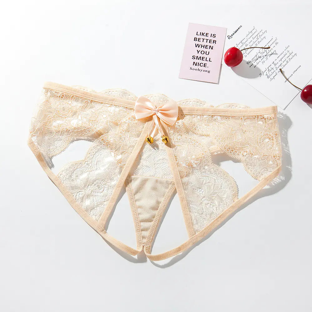 Lencería de encaje negro para mujer Temptation con cascabeles
