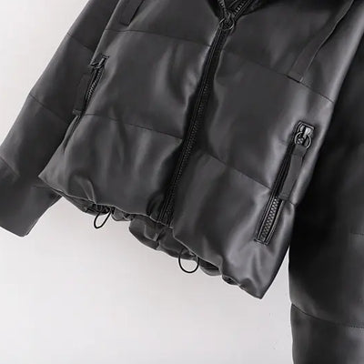 Warm Cotton Jacket, PU Leather Coat, PU Jacket