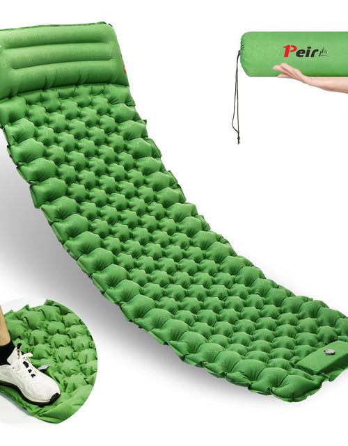 Load image into Gallery viewer, Peirhw Camping Sleeping Pad Ultralight Camping Mat with Pillow Built-in Foot Pump Inflatable Sleeping Pads Compact Sleep Pad for Camping Backpacking Hiking Traveling
