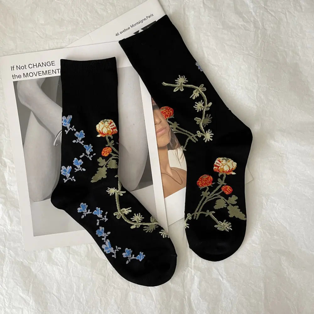 Vintage Women's Personality Black Catwalk Stockings