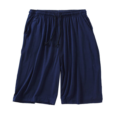 Mens Outdoors Shorts Elastic Waist Baggy Shorts Loose Fit Lightweight Sports Shorts Breathable Pajama Lounge Shorts (Navy5X-Large)