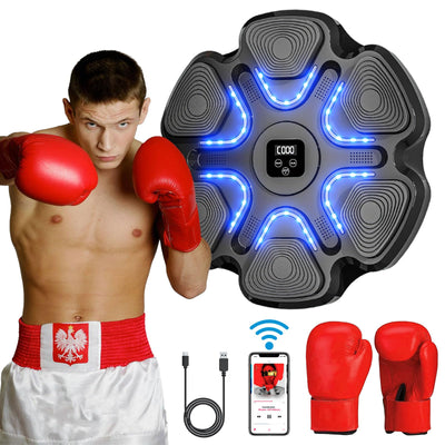 LMNIOYI Music Boxing Machine with Boxing Gloves 2024 New Boxing Machine Wall Mounted for Adults and Kid Smart Bluetooth Boxing Equipment for Home Indoor Workout and Gym