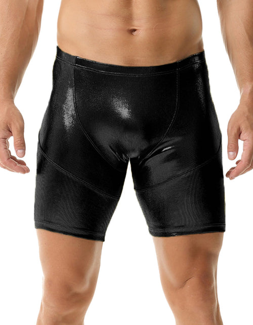 Load image into Gallery viewer, YOOBNG Mens Boxer Shorts Metallic Flat Front Shorts Shinny Hot Short Pants Clubwear
