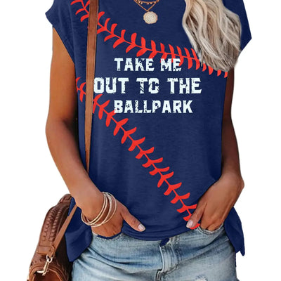 T-shirt de baseball pour femme, manches courtes, col rond, décontracté, motif graphique pour l'été, haut bleu a