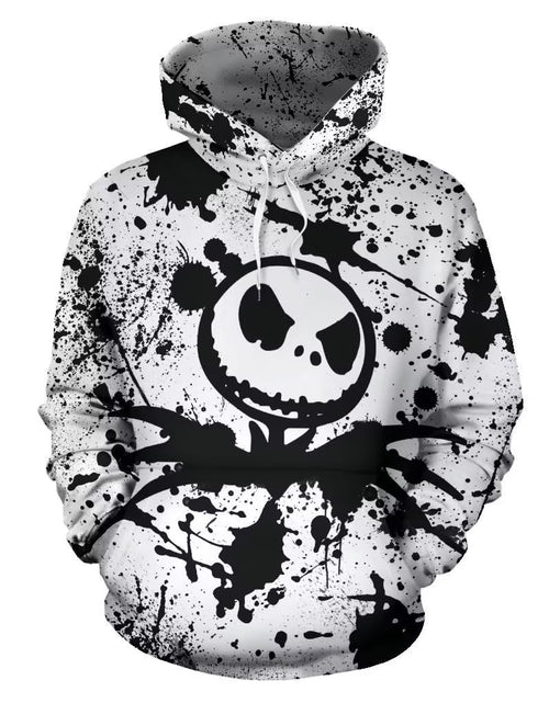 Load image into Gallery viewer, Opeybews Nightmare Before Christmas Jack Sally Novelty Hoodie 3D Print Sweatshirts (XL White)
