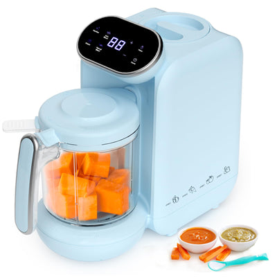 Awesmom Robot de Cocina para Bebés 5 en 1 Procesador de alimentos multifuncional para bebés Vaporizador y triturador para purés de bebé con bolsas de comida Batidora para bebés L