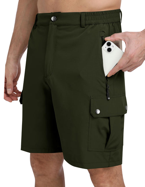 Load image into Gallery viewer, MoFiz Mens Qucik Dry Hiking Cargo Shorts 8"/9" Lightweight Outdoor Golf Casual Shorts Stretch Mens Shorts with 5 Pockets for Fishing Work Travel Capming (Army Green XX-Large)
