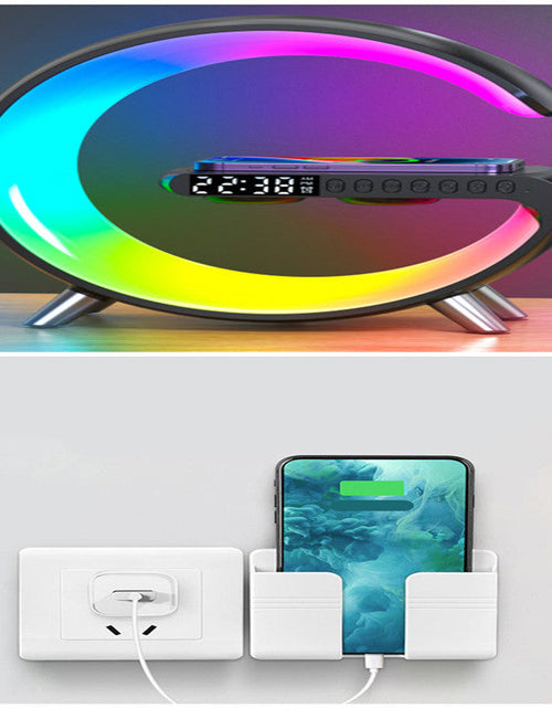 Charger l'image dans la visionneuse de galerie, New Intelligent G Shaped LED Lamp Bluetooth Speake Wireless Charger Atmosphere Lamp App Control For Bedroom Home Decor
