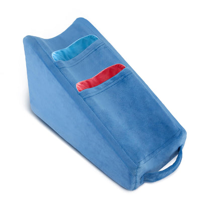Almohada de elevación de brazo TBXONMOW, almohadas de cuña para brazo para adultos, almohada de soporte para brazo con bolsillo para poscirugía, almohada de reposabrazos con almohada extraíble para dormir (azul)