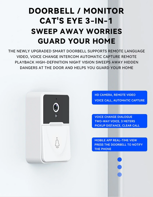 Load image into Gallery viewer, Wireless Security WiFi Smart Doorbell Intercom Video Camera Bell Chime Door Ring
