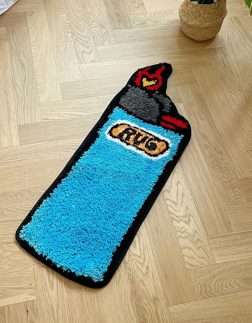 Load image into Gallery viewer, Blue Lighter Tufted Rug Art Rug for Bedroom Living Room Retro Rainbow Fluffy Anti-Slip Bath Bathroom Rug Nonslip Mat Home Decor (31.5X9.4 Inch)
