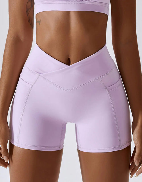 Load image into Gallery viewer, Women&#39;s Cross Waist Running Fitness Shorts
