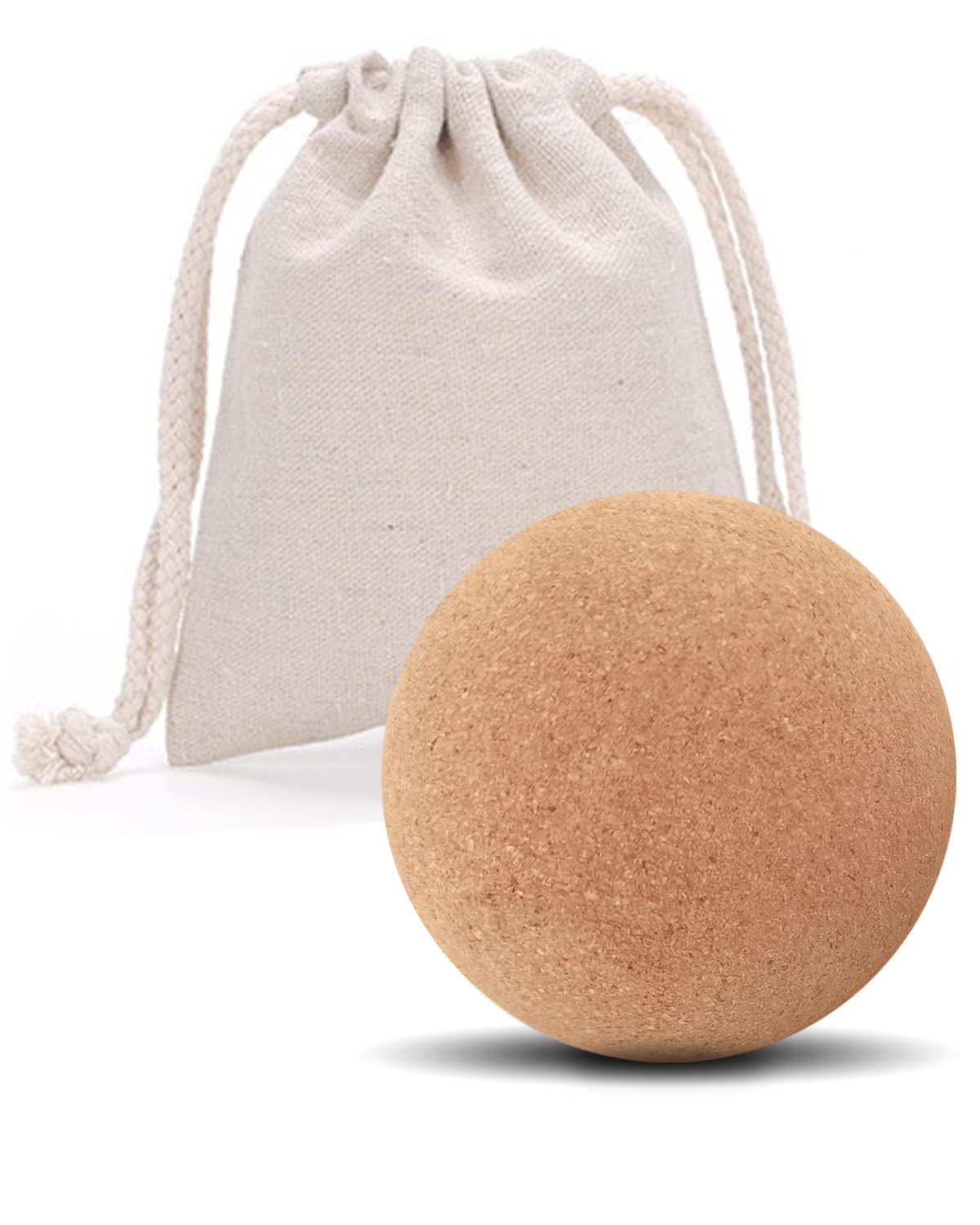 KITWILD Cork Massage Ball High Density Fine Particles Massage Ball for Deep Tissue Muscle Massage Myofascial Release and Yoga Therapy 2.5 Inch Lightweight Lacrosse Massage Ball