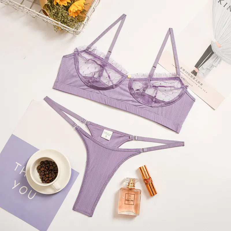Lace Trim Lingerie with Straps for Women