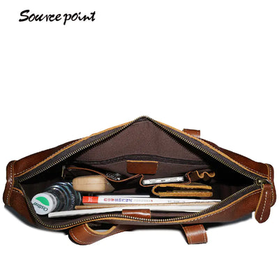 Vintage Leather Messenger Bag for Men