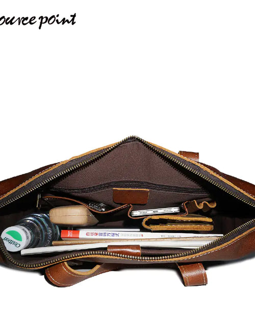 Load image into Gallery viewer, Vintage Leather Messenger Bag for Men
