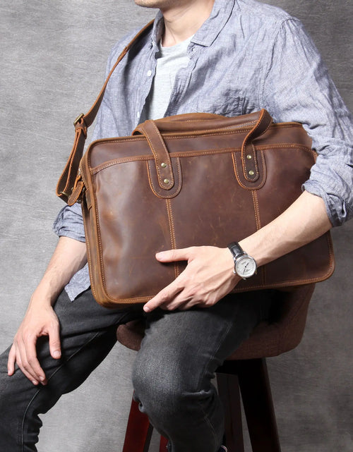 Load image into Gallery viewer, Handmade Leather Laptop Bag for Men
