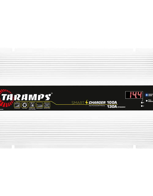 Cargar imagen en el visor de la galería, Cargador de baterías Taramps Smart Charger 100/130A, 130A, modo dinámico, fuente de alimentación para sistemas de audio de coche, 1850 vatios de potencia máxima de salida, bivolt automático 127/220 VCA
