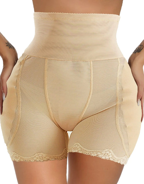 Cargar imagen en el visor de la galería, Faja moldeadora con relleno de cadera para mujer, almohadillas para caderas, levantador de glúteos, ropa interior acolchada, relleno de caderas falsas, realzador de glúteos, control de abdomen (Beige Grande)

