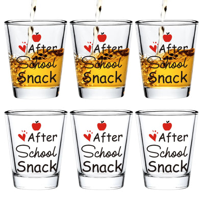 Futtumy Teacher Appreciation Gifts Bulk After School Snack Shot Glasses Teacher Gift for Women Men High School Thank You Gifts for Teacher Appreciation Week End of Year Retirement (2 OZ 6PCS)