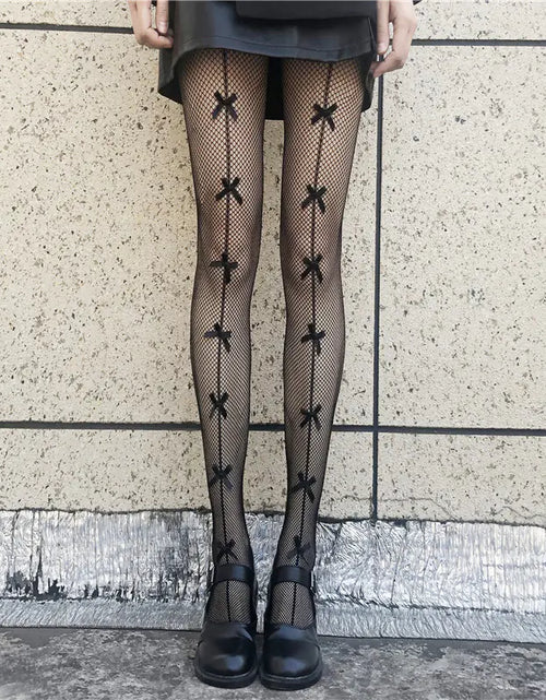 Load image into Gallery viewer, Retro Pattern White Bottoming Pantyhose Stockings
