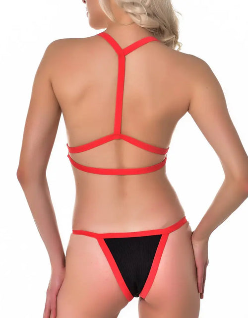 Load image into Gallery viewer, Solid Color Bikini Set with Buckle Swimwear
