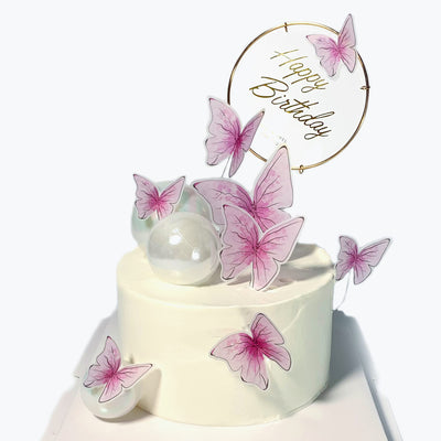 11 Pièces Rouge Papillon Gâteau Toppers Joyeux Anniversaire Métal Doré Joyeux Anniversaire Gâteau Topper Papillon Anniversaire Gâteau Décorations Gâteau Papillon Fête Décorations