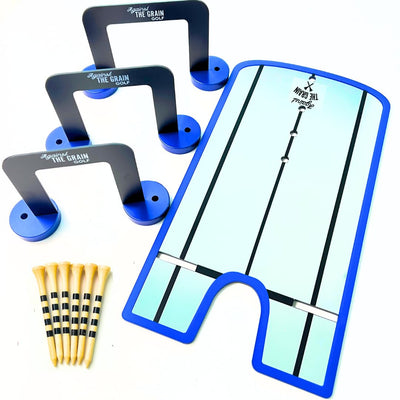 Golf Putting Alignment Mirror Gates Tees & Bag Training Combo Pack Golf Accessories for Men Putting Trainer for Indoor & Outdoor Golf Gifts for Men
