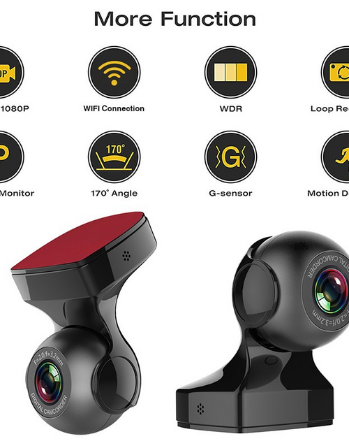 Load image into Gallery viewer, 170° WiFi Dash Cam Recorder Car Camera HD 1080P Car DVR Vehicle Video G-Sensor
