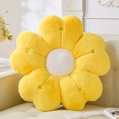 Vdoioe Oreiller Fleur Oreiller Décoratif en Forme de Fleur Coussin Marguerite Mignon 15.6 Pouces Jaune Oreiller en Peluche Coussins de Sol pour Maison Chambre Canapé Chaise Décoration