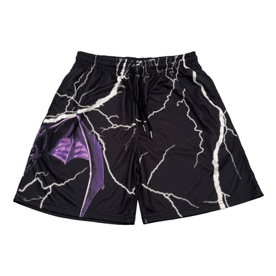 DIOTSR Mens Retro Casual Graphic Shorts Elastic Waistband Streetwear Athletic Basketball Running Active Shorts (Thunder BatLarge)