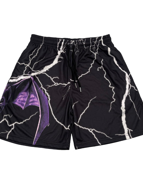 Charger l'image dans la visionneuse de galerie, DIOTSR Mens Retro Casual Graphic Shorts Elastic Waistband Streetwear Athletic Basketball Running Active Shorts (Thunder BatLarge)
