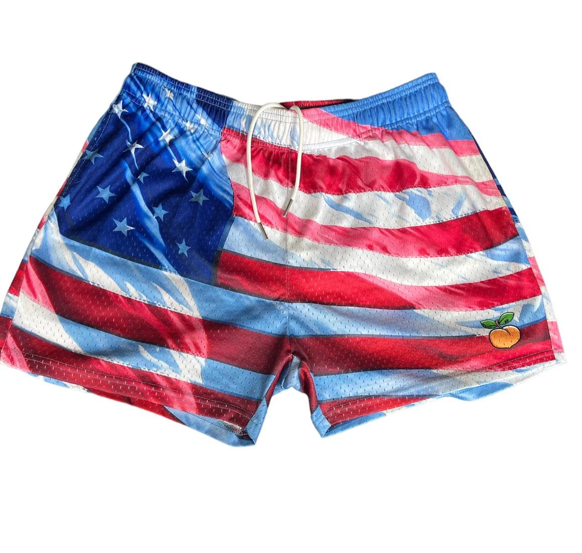 JOOCY AF Mens 5 Inch Shorts - Breathable Lightweight Athletic Shorts (USA Flag L)