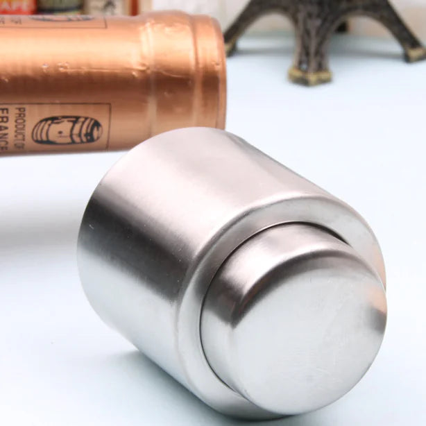 Silver Stainless Steel Wine Bottle Stopper and Pump