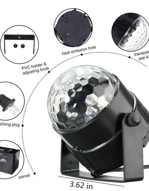 Cargar imagen en el visor de la galería, Luces de discoteca, estroboscópicas, LED, bola de DJ, bombilla activada por sonido, lámpara de decoración para baile
